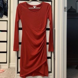 New Without Tags Tildon Rouched Red Sweater Dress